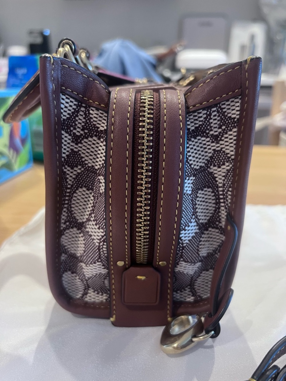 RARE Coach Coachies Rogue 17 In Signature Textile Jacquard With Winkie EUC - Picture 13 of 16